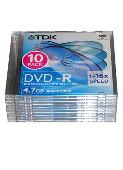 TDK DVD-R 16x 4.7GB 10PCS/SLIM CASE PACK TDK DVD-R 16x 4.7GB 10PCS/SLIM CASE PACK